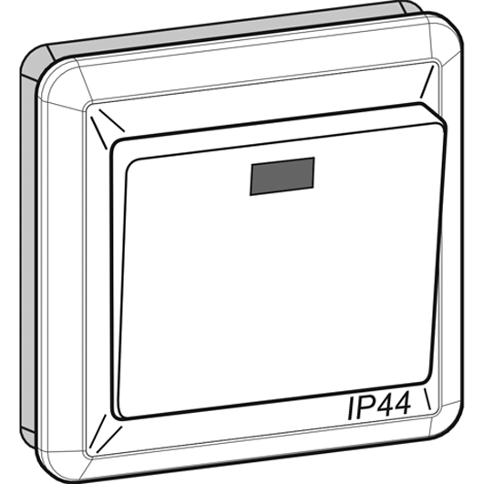 schneider electric Kytkin artic ip44 6/1 kytkin, kontrolli, punaine