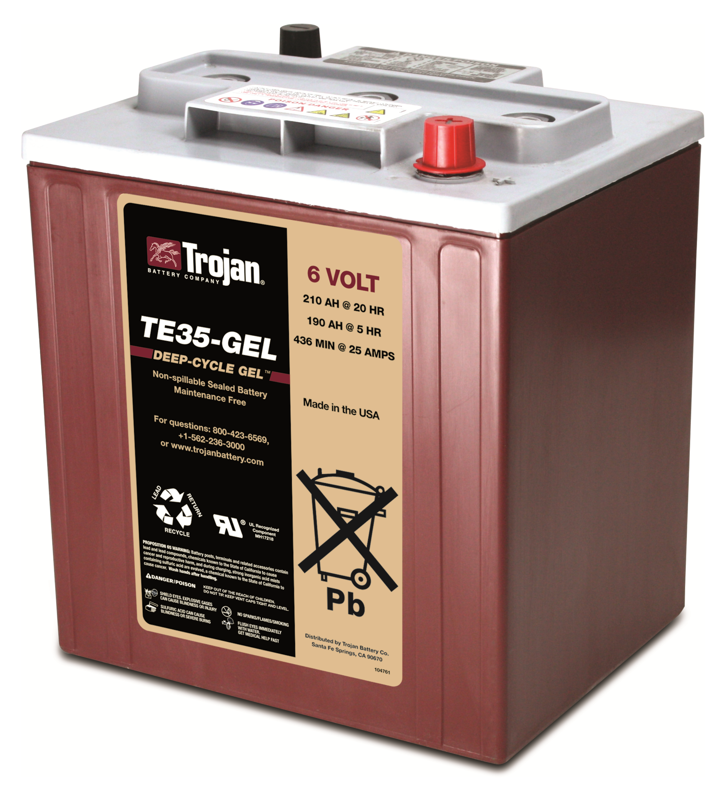trojan Gel bly acku trojan te35gel-ap 6v 210ah