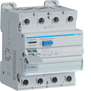 hager Jordfelsbrytare 10ka 3p+n 100a 300ma a