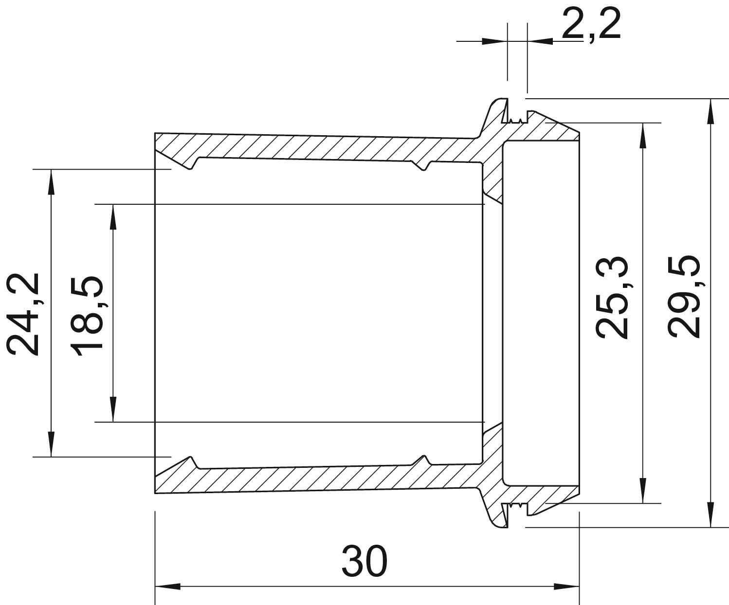 obo bettermann Coupling bush edr25-25 m25 20 25mm ip55 har