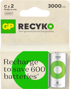 gpbm nordic Batteri oppladbar recyko c 3000mah 2p