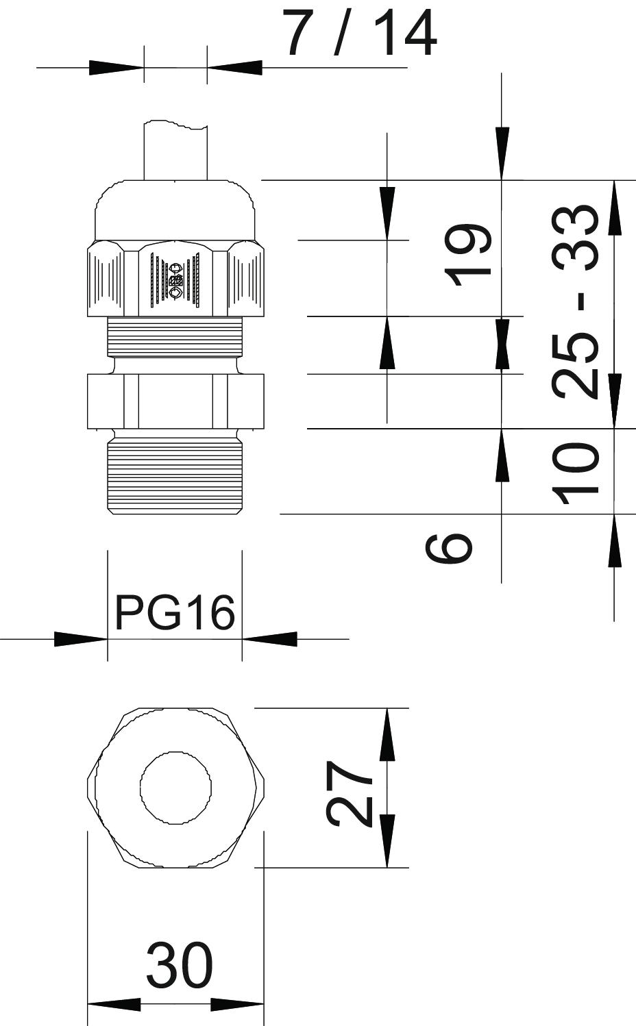 obo bettermann Kabeltätning v-tec16, pk16 ral7035