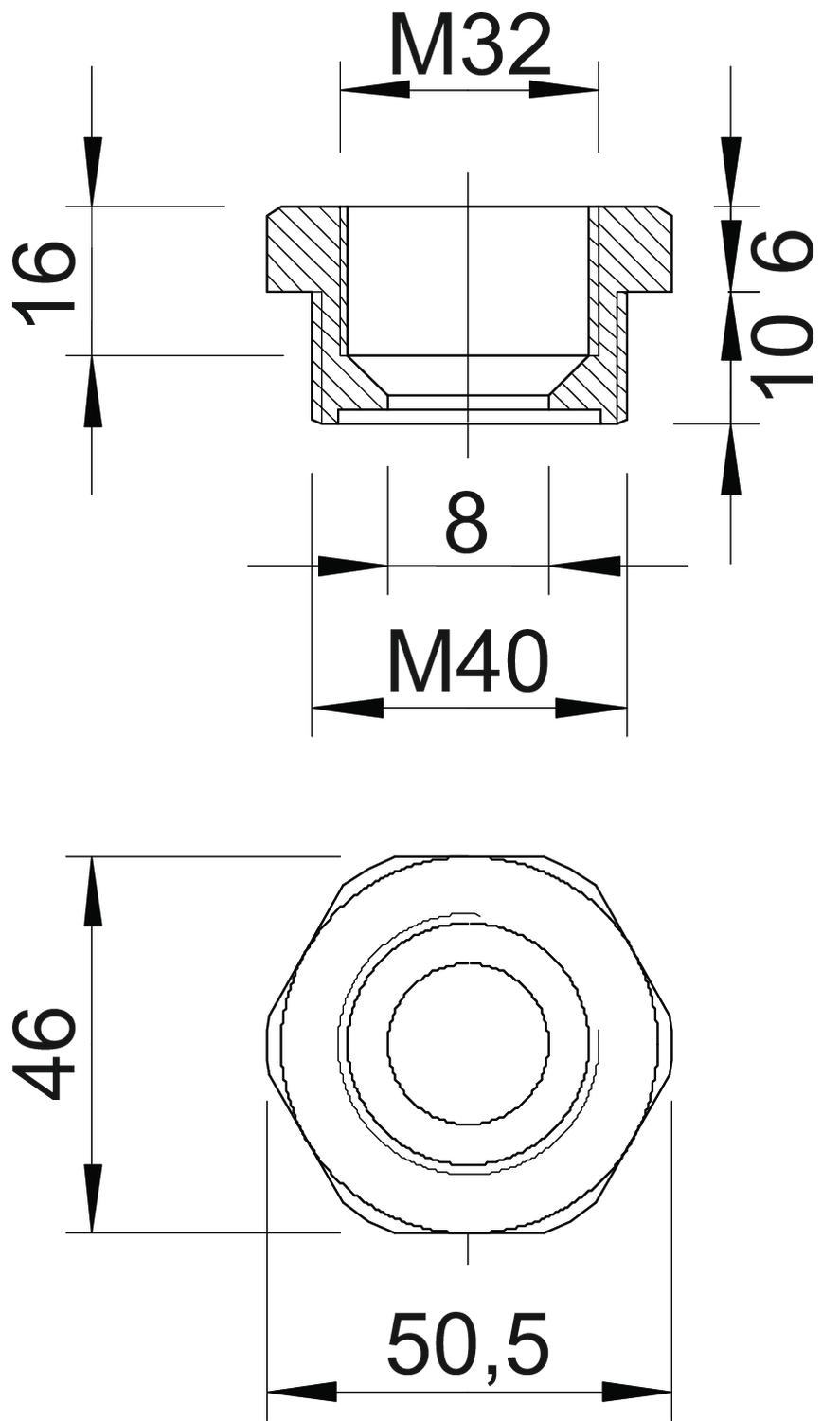 obo bettermann Reduction, ral7035 107rm4032