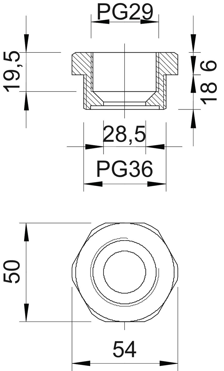 obo bettermann Reducering 107/r pg 36/29 ,pa