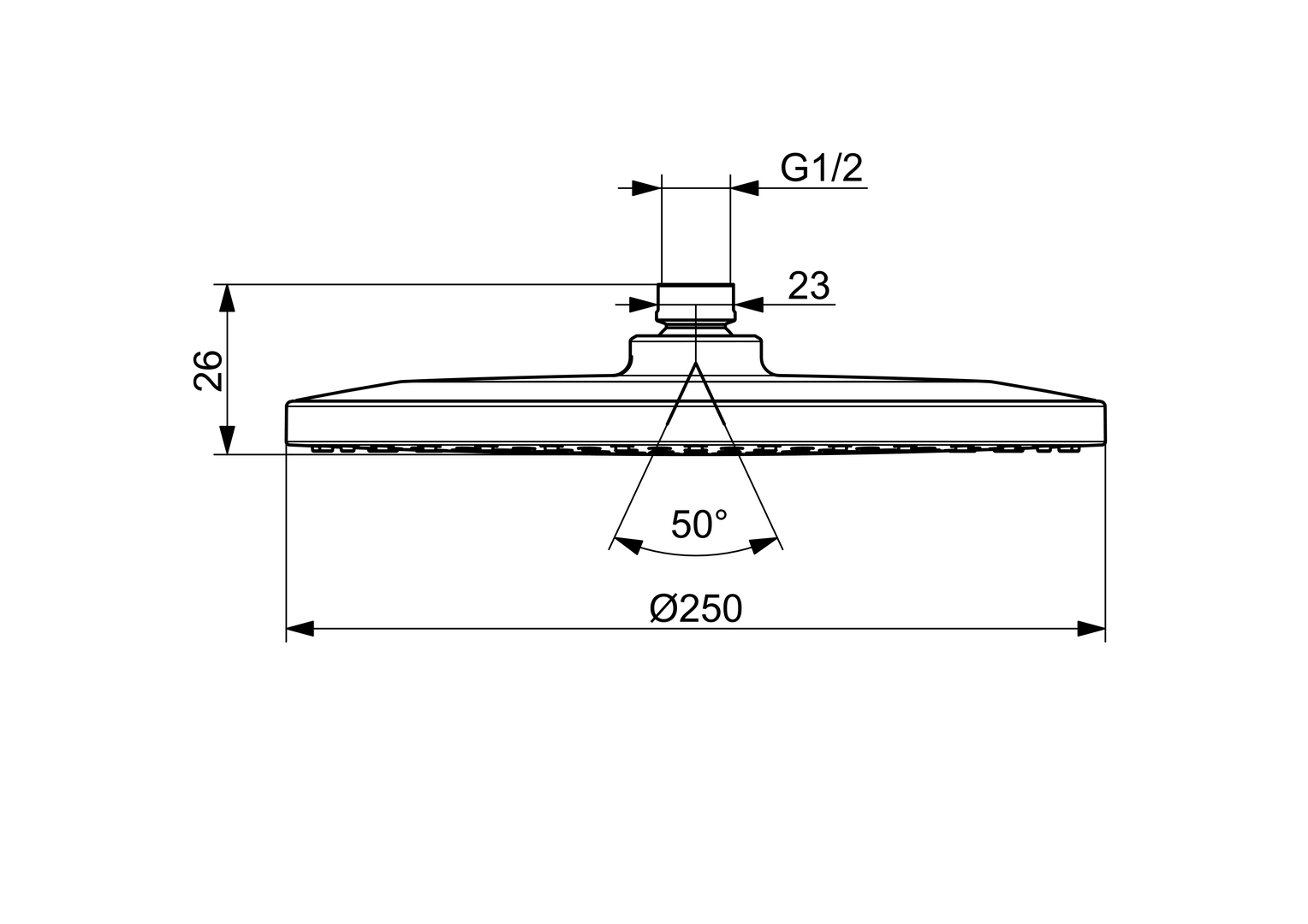 oras Huvuddusch oras 272080n-33 optima, d 250 mm