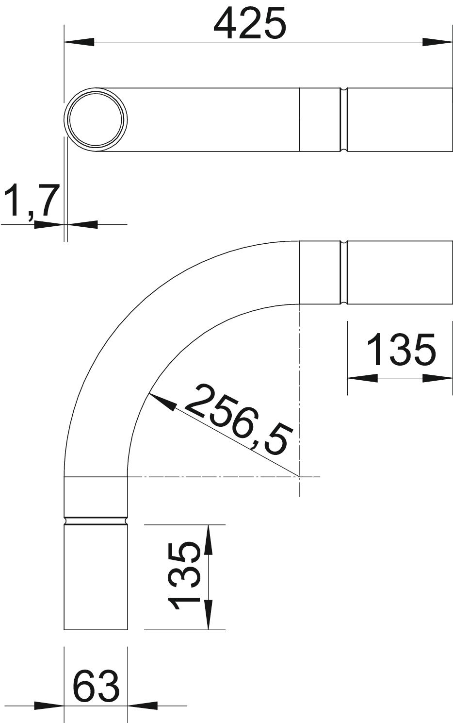 obo bettermann Rörböj metall m63 aluminium