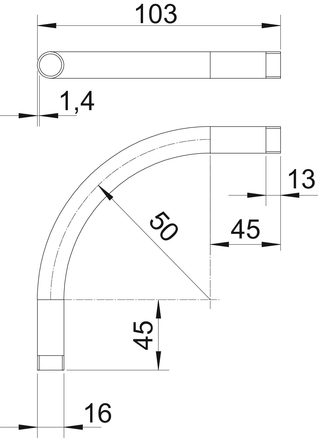obo bettermann Jatkomuhvi metalli sbnm16 g, m16, kaari 90°, zn