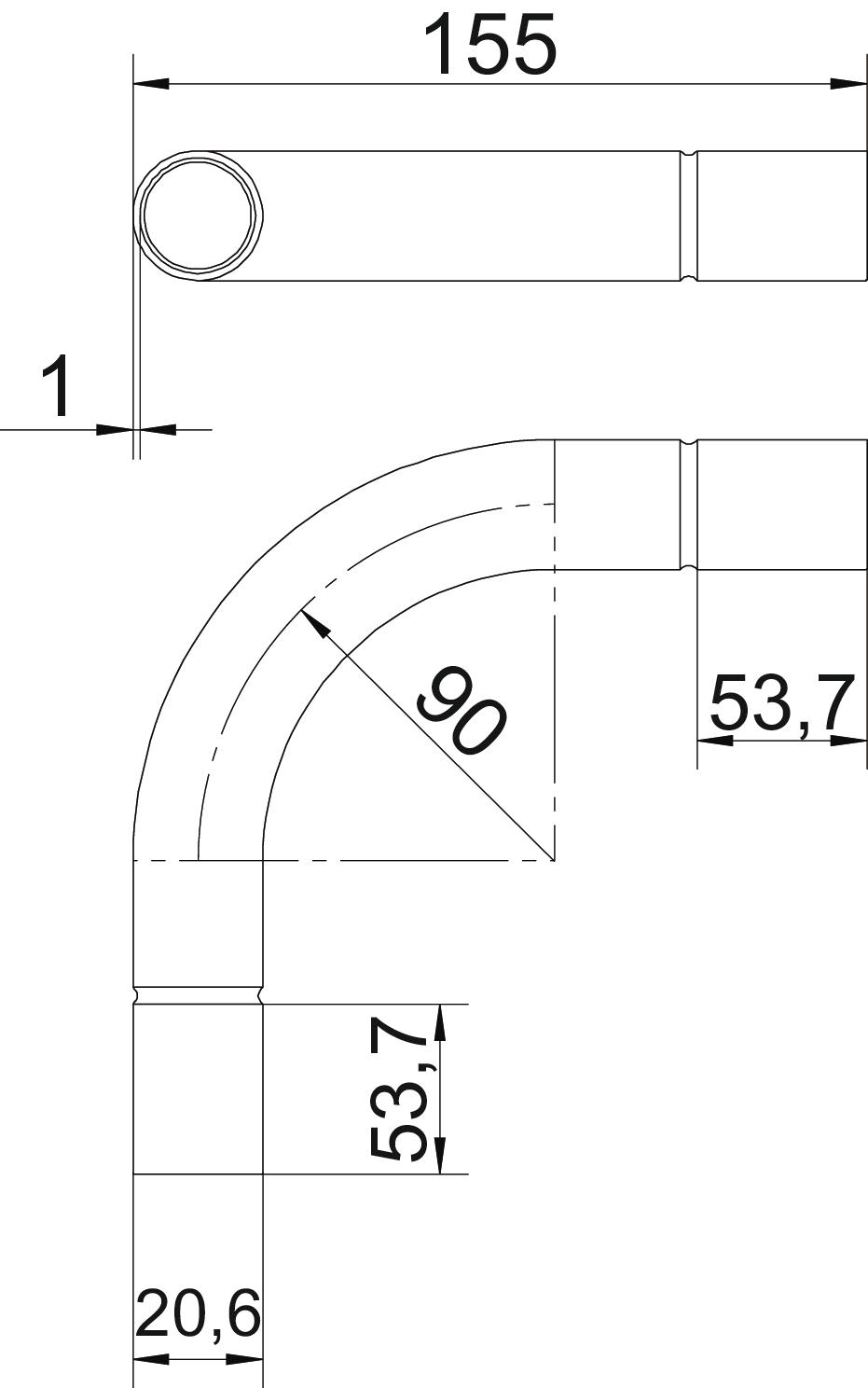 obo bettermann Rörböj metall m20 svarta