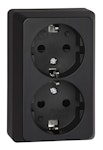 Surface wall socket outlet 2-way earthed 250V~,16A IP20