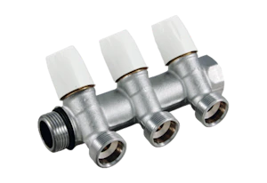 tiemme Kollektor sulg.kraaniga.3/4" maxima 3 x 3/4" vk valge