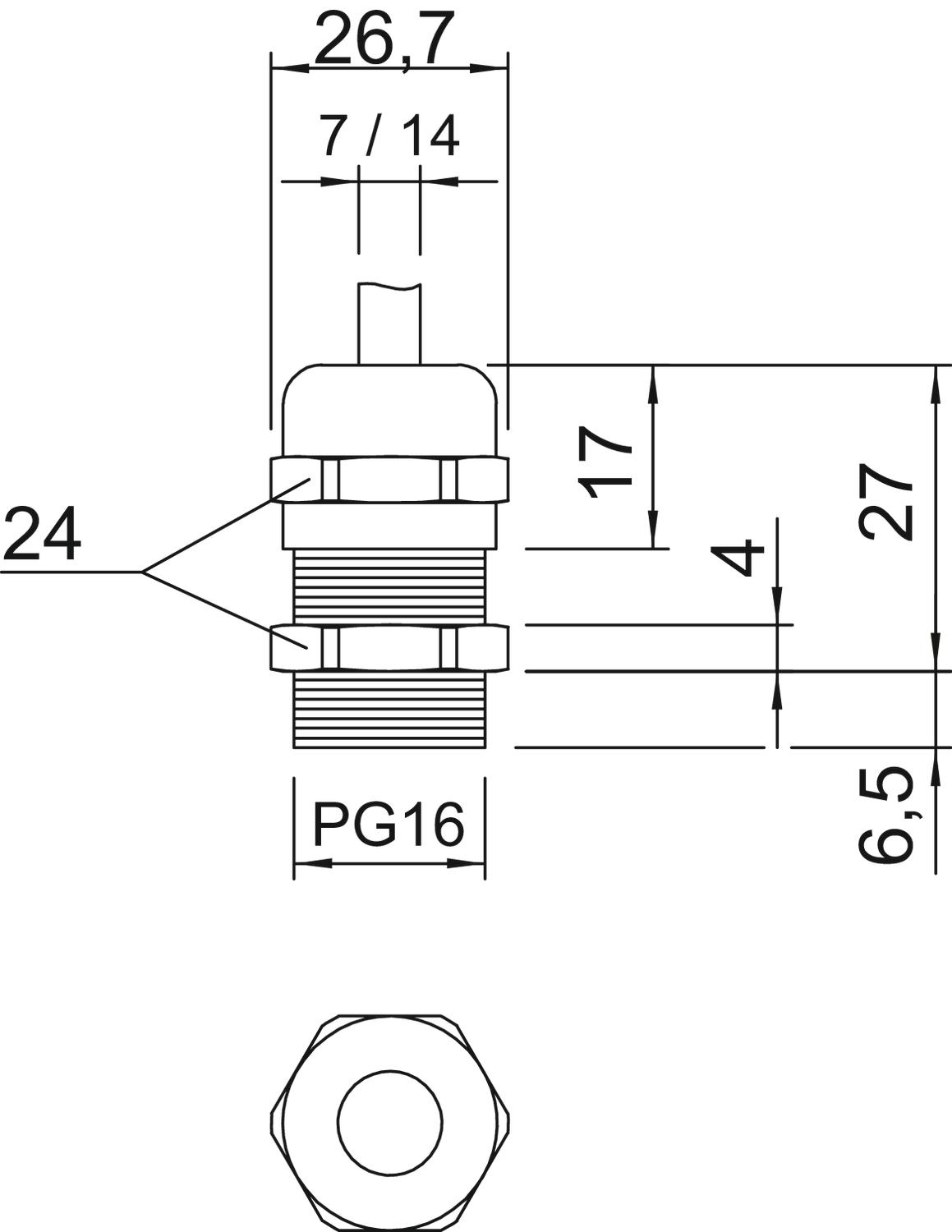 obo bettermann Holktätning ,ip68 v-tec ms , pg 16
