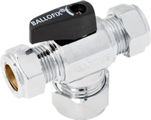 ballofix Minikulventil ballofix 12x15x12 t-ventil krom