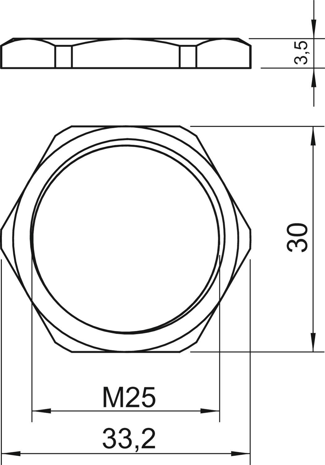 obo bettermann Locknut ,ms 169/ms m25x1,5