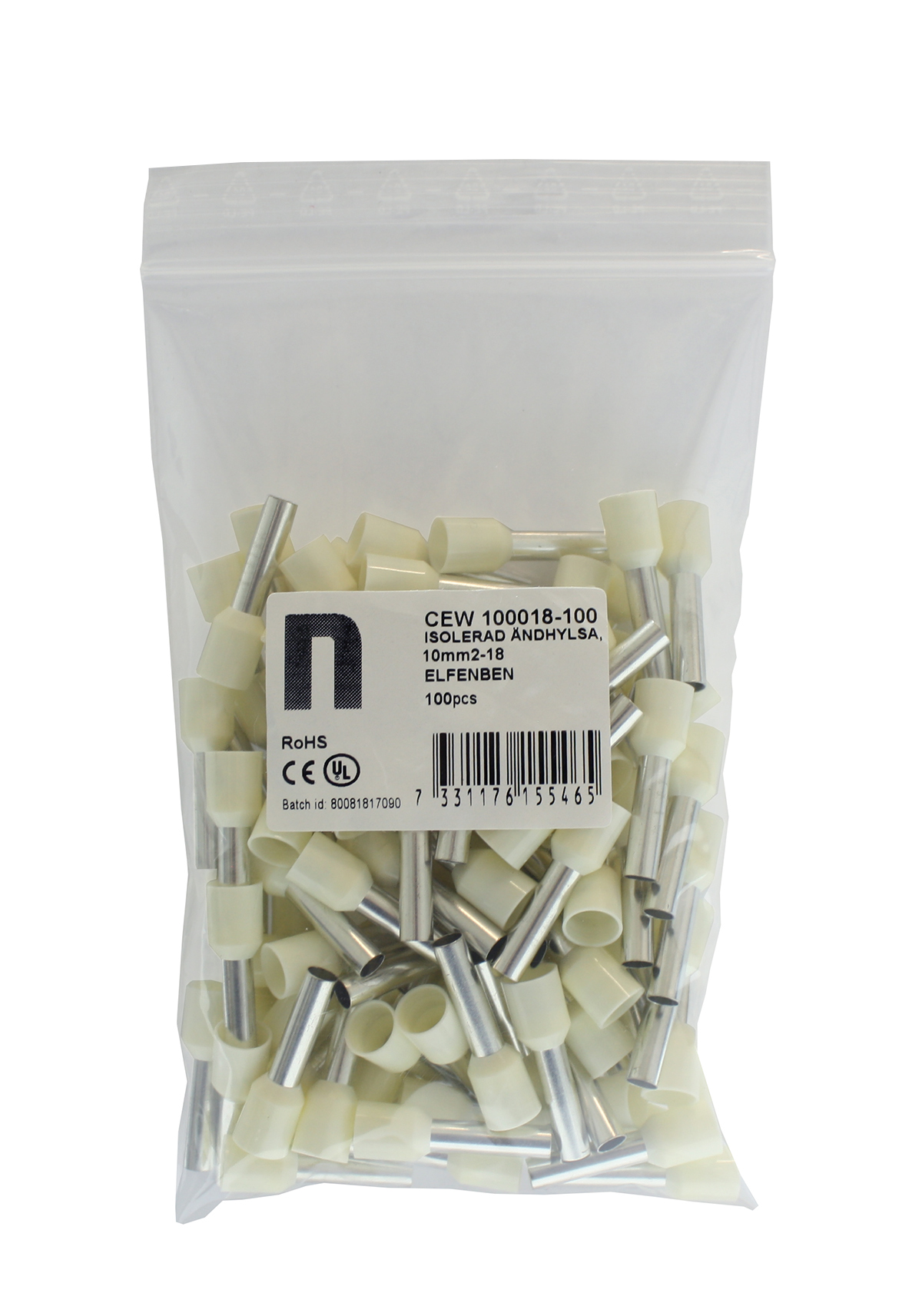nemiq Isolerad ändhylsa 10mm2-18mm