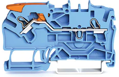 Rekkeklemme m/hendel 2,5mm2 2L pluggbar CAGE CLAMP®blå
