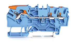 wago Rekkeklemme m/hendel 2,5mm2 3l trykknapp 2,5mm², blå