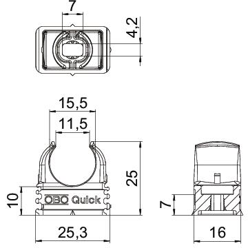 obo bettermann Junior-quick pipe clamp 2955/m16