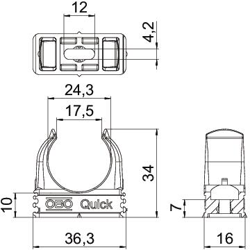 obo bettermann Junior-quick pipe clamp 2955/m25