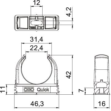 obo bettermann Junior-quick pipe clamp 2955/m32