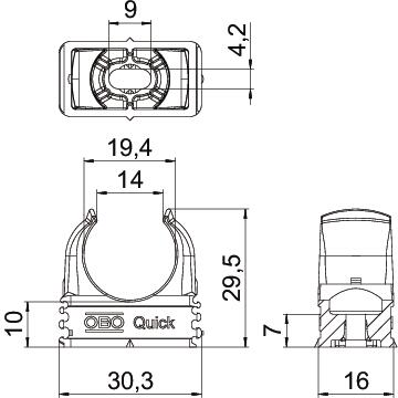 obo bettermann Hållare quickpipe m20