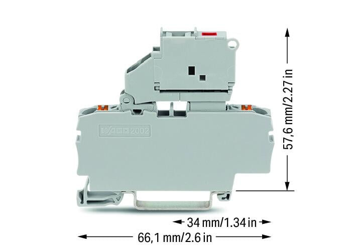 wago Säkringskontakt 5x20 mm säkring 230 v,grå