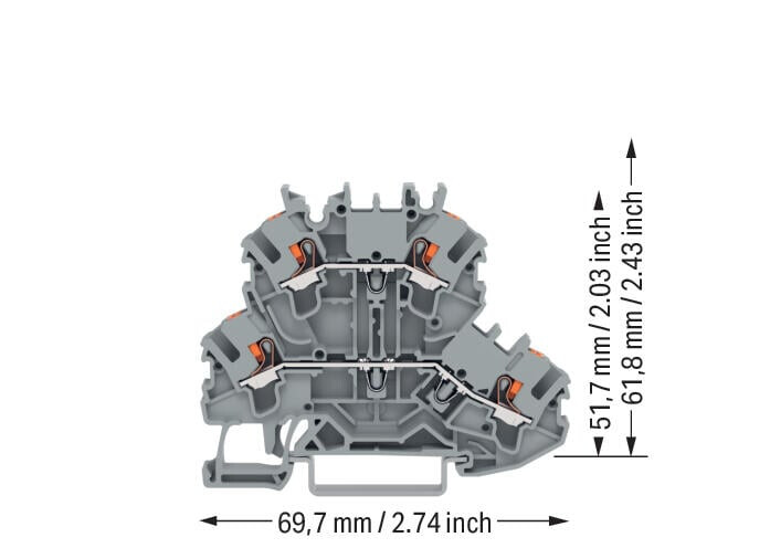 wago Två plankontakt l/l,0,25-2,5(4)mm2