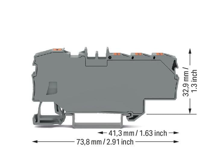 wago Avgreningskontakt 1x6(10)mm2/6x1.5(2,5)mm2, grå