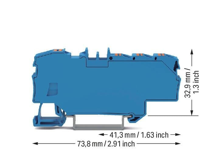 wago Tapping connector 1x6(10)mm2/6x1.5(2,5)mm2 blue