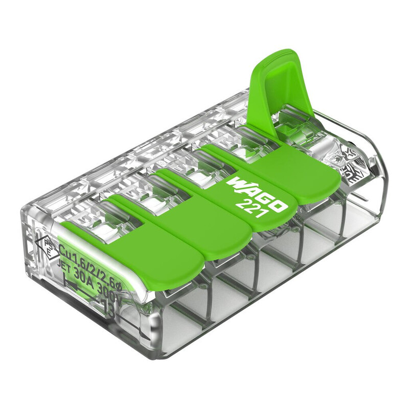 wago Toppkontakt 221-sarja 5-polig, 0.5-6.0mm2, in 41a
