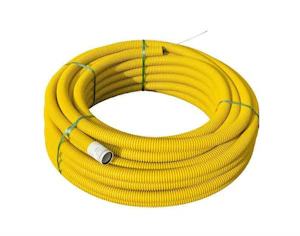 pipelife Kabelskyddsrör korru gul 50x42 b 50m med tråd spänning