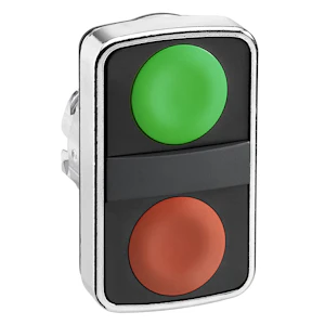 schneider electric Dubbeltrycke grön röd