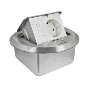 schneider electric Golvdosa unica system+ rund schuko+rj45
