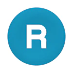 TRYCKPLATTA BLÅ MED VIT "R"