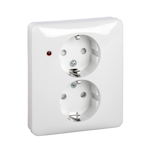 EXXACT OUTLET 2S/16A/IP21 Q-CONN LED WHITE
