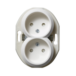 SOCKET OUTLET DOUBLE SOCKETO. UNEARTHED WH