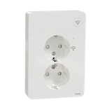 SOCKET OUTLET EXXACT 2S/16A/IP20 2X FLUSH ZB WH