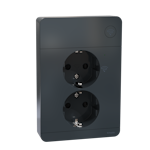 SOCKET OUTLET EXXACT 2S/16A/IP20 2X FLUSH ZB ANT