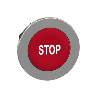 schneider electric Tasopainike harmony punainen valkoisella stop