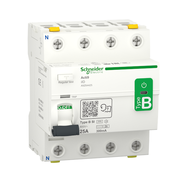 RESIDUAL CURRENT DEVICE ACTI 9 RCCB B SI 25A 4P 300MA | Jordfeillbrytere