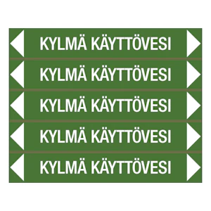 turvakauppa Merkintätarra-arkki/ 5 tarraa kylmä käyttövesi 250x40 ta