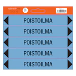 RÖRMÄRKNINGSDEKAL POISTOILMA ARK MED 5 DEKAL