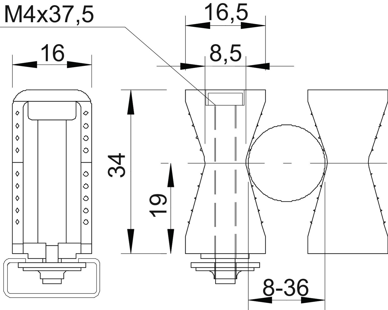 obo bettermann Radklamma obo 2051 8-36 lgr