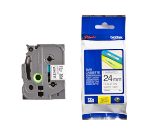 brother Tape 24mm svart/vit 8m