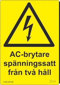 hammarprodukter Skylt ac-brytare, 52x75mm