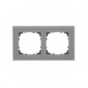 urmet 2-hulls ramme frozen glass grå s55