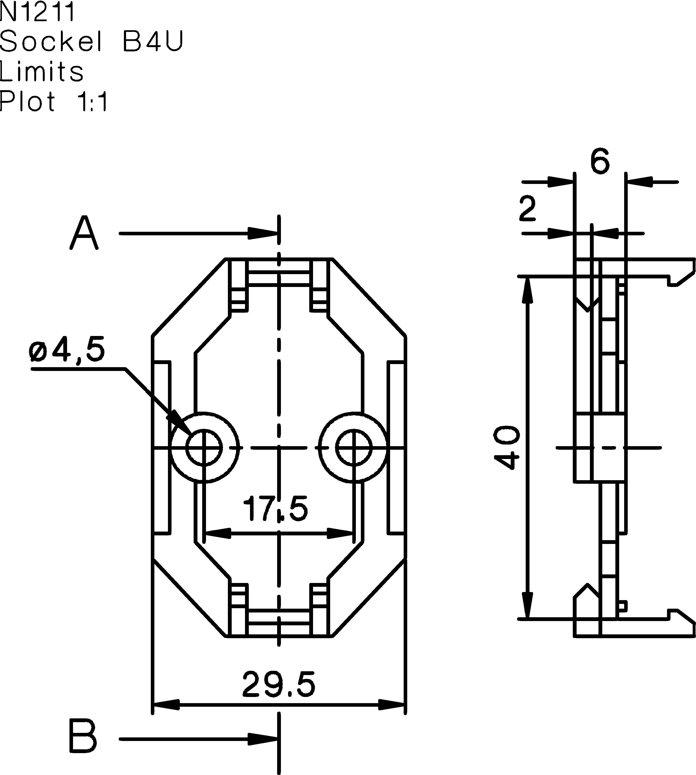 benedict Bottom fastener b4u din-rail w. screw