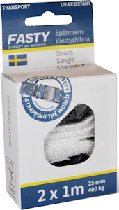 fasty Spännrem 25mmx1,0m vit 400 kg 2-pack