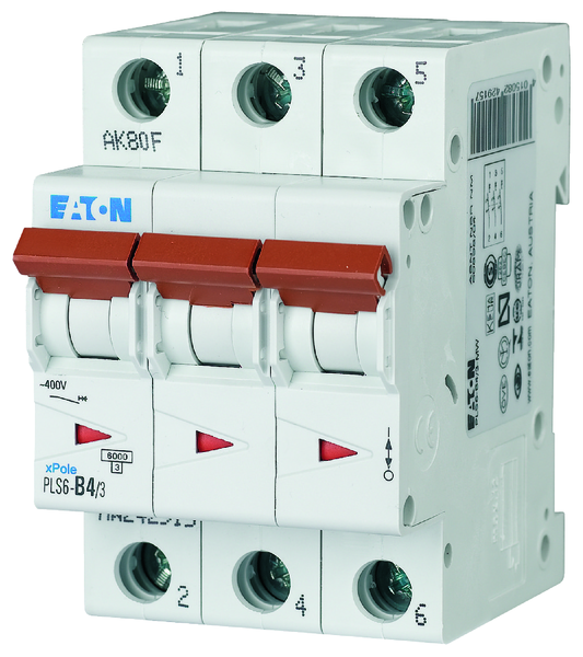 eaton Johdonsuojakatkaisija eaton pls6-b4/3 6ka 3-nap b 4a