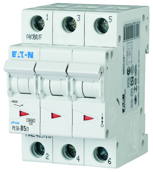 eaton Johdonsuojakatkaisija eaton pls6-b5/3 6ka 3-nap b 5a
