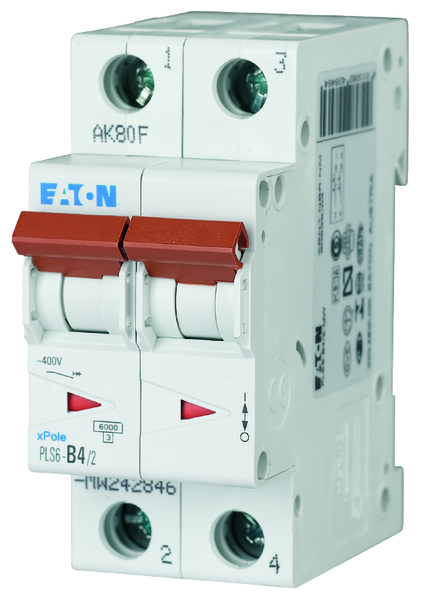 eaton Johdonsuojakatkaisija eaton pls6-d4/2 6ka 2-nap d 4a